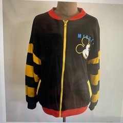 古着 ２WAY「リバーシブル」ビンテージ トレーナー ジャンパー ミッキーマウス Disney L ディズニーランド キャラクター 