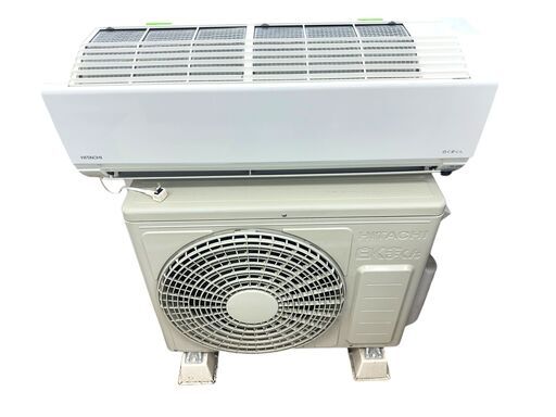 美品 16192 ①HITACHI ルームエアコン おもに6畳用 100V 2021年製 ソフト除湿 エアコン内部クリーン 切or入タイマー RAS-AJ22L 日立 白くまくん