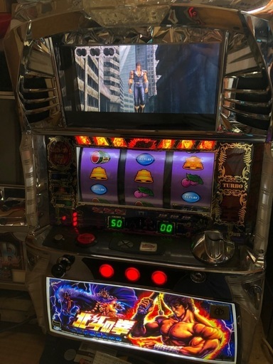 【引き取り限定 八尾】パチスロ 北斗の拳 世紀末救世主伝説 リールバックライトLED化＆オートプレイコイン不要機