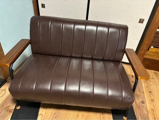 ニトリ　2人用ソファ　Nシールド ステイン2KD DBR