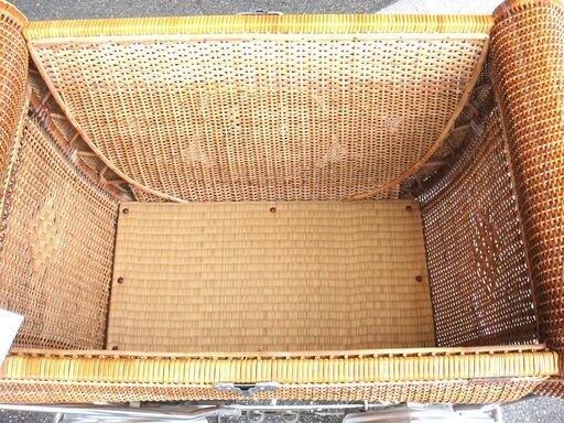 ☆昭和レトロ ・状態良好☆乳母車 桃太郎号 籐製 ブレーキ付 手押し車