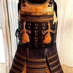 桶川胴　胴丸甲冑　値下げ価格 O-055】紺赤糸威胸取黒桶側二枚胴具足・十二間兜（手時代塗