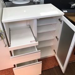 中古 ニトリ【ZORO 120KB-DBR】ハイカウンター 食器棚 W120×D50×H200cm 