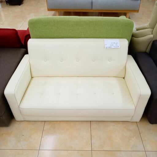 ★ジモティ割あり★  ソファー クリーム H56×D67×W123 クリーニング済み OJ6260