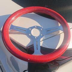 OBA ウッドステアリング 32π 小径ステアリング OBA ウッドステアリング 小径 ハンドル 約30cm ホーン付き 旧車 当時物