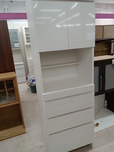 ★ジモティ割あり★  食器棚 白 W60×D40.5×H180 クリーニング済み TC5492