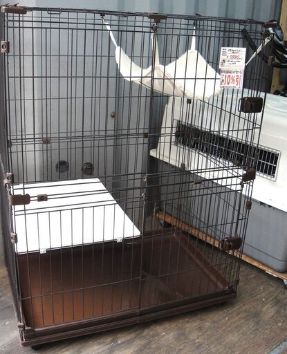 ★美品！★大型キャットゲージ ペットゲージ 2段 ハンモック付【モノ市場　安城店】