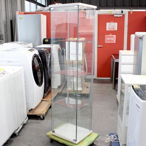 T507) 【東京・神奈川県のみ配送可】イケア IKEA デトルフ ガラスショーケース フィギュア ガラス扉 収納 飾り棚 コレクション