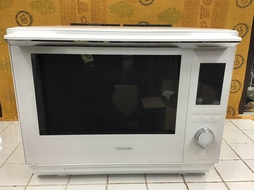 TOSHIBA 東芝　過熱水蒸気オーブンレンジ　石窯ドーム　フラット庫内　ER-XD3000-W 美品