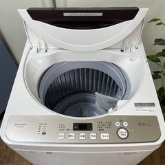 I664 🌈 ジモティー限定価格！ SHARP 洗濯機 （6.0㎏）20年製 ES-GE6D-T ⭐ 動作確認済 ⭐ クリーニング済