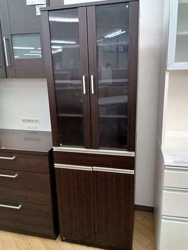★ジモティ割あり★  食器棚 ブラウン H178×D39×W58 クリーニング済み TK3316