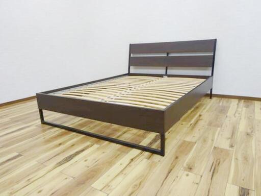 直引き取り限定】IKEA TRYSIL ダークブラウン ダブルベッドフレーム