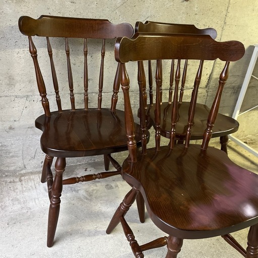 飛騨産業 キツツキ イス 3脚 ウインザーチェア・ダイニングチェア キツツキ ウィンザー チェア 3脚セット 飛騨 アンティーク