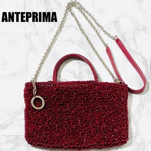 ANTEPRIMA アンテプリマ ワイヤーバッグ 2way マットレッド