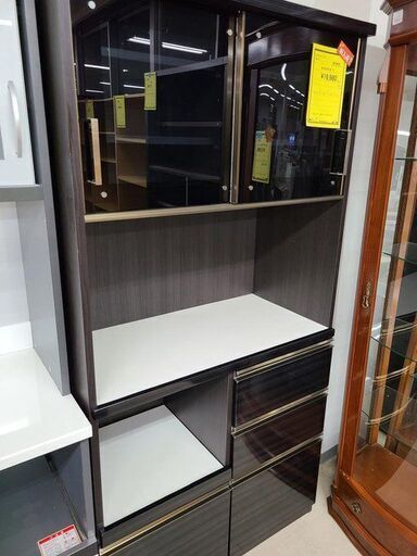 J7865　システムキッチンボード　dallas-90　ブラック　クリーニング済　【リユースのサカイ柏店】