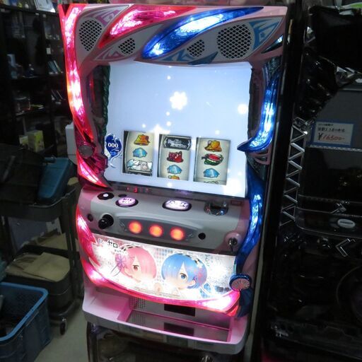 パチスロ実機 Reゼロから始める異世界生活 A6 双子パネル リゼロ コイン不要機付き ホッパー・セレクター無し スロット機|江別市のリサイクルショップドロップ