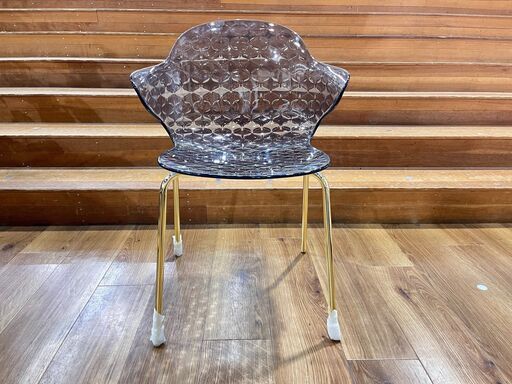 家具 生活家具 CALLIGARIS　アームチェアー　サントロペ　クリア×ゴールド