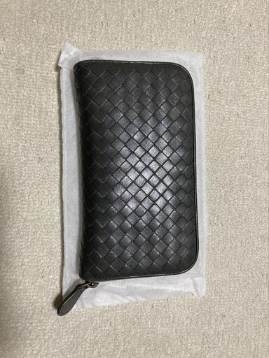 ボッテガヴェネタ 長財布 イントレチャート グレー レザー