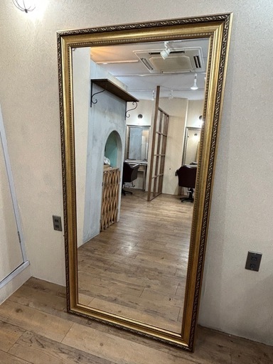 鏡 ミラー 全身 姿見 大型ミラーアンティークゴールドビッグミラー mirror