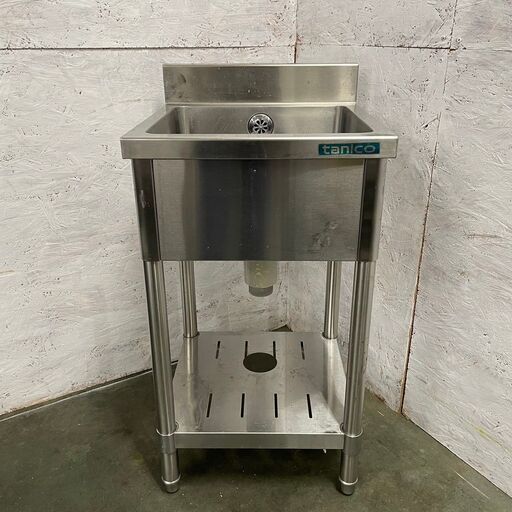 【Tanico】タニコー ステンレス1槽シンク 調理 厨房 業務用 W450×D450×H800mm Y0378