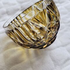 値下げ10月25日まで！薩摩切子未使用品！小付鉢 黄単品又は他の色とまとめ売り可