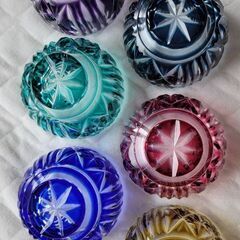 値下げ10月25日まで！薩摩切子未使用品！小付鉢 黄単品又は他の色とまとめ売り可