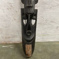 木彫り 飾り アフリカスタイル お面 アンティーク オブジェ アジアン家具 壁飾り アフリカンドール Y0379
