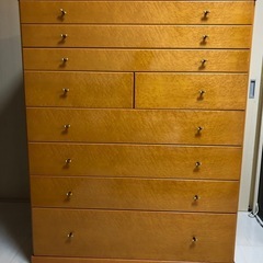 高級■府中家具■バーズアイ・メープル ハイチェスト■箪笥 桐材 収納■45万 高級□府中家具□バーズアイ・メープル ハイチェスト□箪笥 桐材