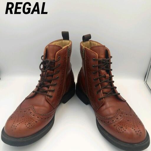 【美品】REGAL　リーガル　サイドジッパー　メダリオン　ウィングチップ