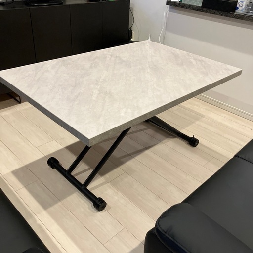 中古 昇降式テーブル 120cm×80cm ダイニングテーブル ローテーブル