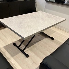 【中古・送料込】昇降テーブル　折りたたみテーブル　ナチュラル　幅120 中古 昇降式テーブル 120cm×80cm ダイニングテーブル ローテーブル