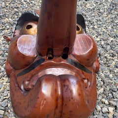 骨董】木彫大型天狗面 | 飾り面 2 個 セット