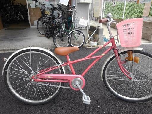中古子供自転車３２９８　前後タイヤ新品！　２４インチ　ギヤなし　ダイナモライト　 身長１２５㎝前後