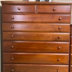 高級　天然木　アイボリーチェスト