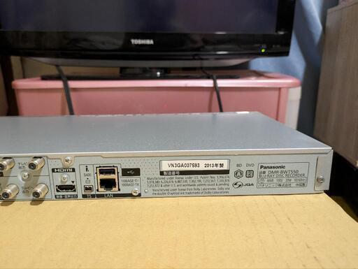 ⑧Panasonic ブルーレイレコーダー DMR-BWT550