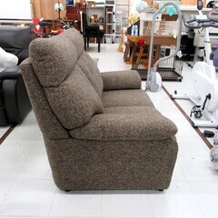 ヤマダオリジナル 2人掛けソファ 布張り シンプル ブラウン d4079 ヤマダ ヤマダオリジナル 2人掛けソファ 布張り 幅145cm ハイバック ブラウン