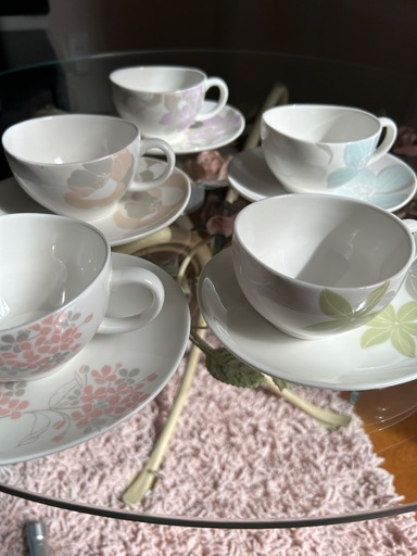 カップ\u0026ソーサー　ティー\u0026コーヒー　ブルーム　BLOOM 白山陶器　5客セット①