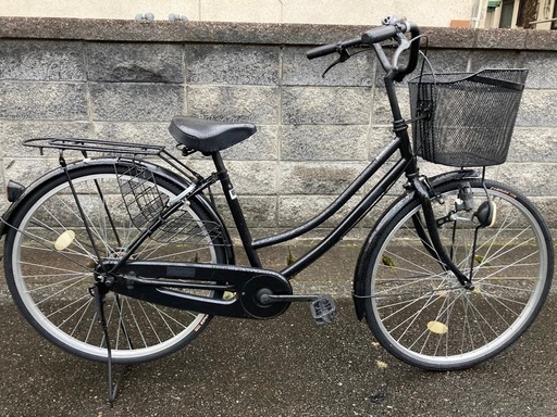 【26インチ自転車】美品❗️変速なし　前後タイヤ、前カゴ、鍵新品❗️スペアキーあり　若林自転車　浜大津店　SALE中❗️