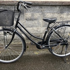 【26インチ自転車】美品❗️変速なし　前後タイヤ、前カゴ、鍵新品❗️スペアキーあり　若林自転車　浜大津店　SALE中❗️　　