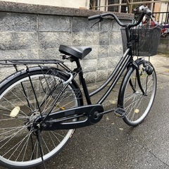 【26インチ自転車】美品❗️変速なし　前後タイヤ、前カゴ、鍵新品❗️スペアキーあり　若林自転車　浜大津店　SALE中❗️　　