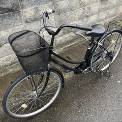 【26インチ自転車】美品❗️変速なし　前後タイヤ、前カゴ、鍵新品❗️スペアキーあり　若林自転車　浜大津店　SALE中❗️　　