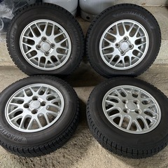 軽自動車スタッドレスタイヤ ダイハツ純正アルミホイール4本セット