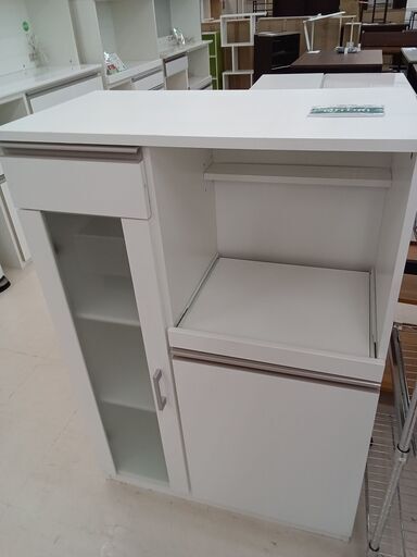 ★ジモティ割あり★ NITORI レンジ台 ホワイト W75×D40×H111 クリーニング済み TC5498