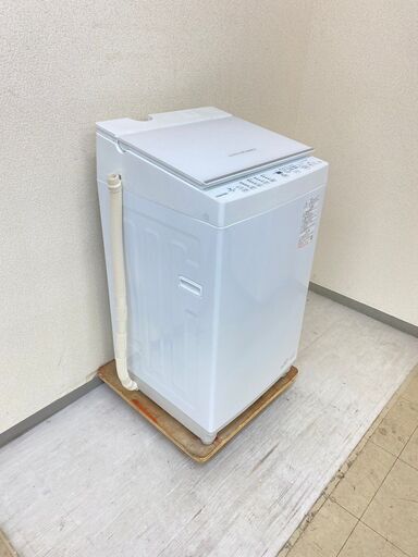 【静音ベストサイズ】洗濯機 TOSHIBA 7kg 2023年製 AW-7DH2(W)インバータ風呂水ホース KE08909