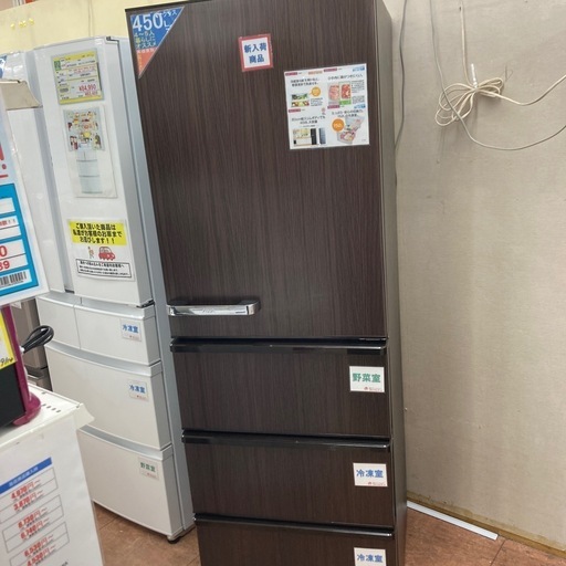 ウッド調デザイン2022年製AQUA アクア458L冷蔵庫AQR-V46M(T)3797