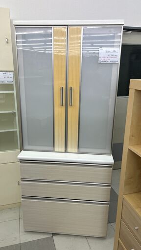 ★ジモティ割あり★  食器棚  H188×D50×W81 クリーニング済み TC1821