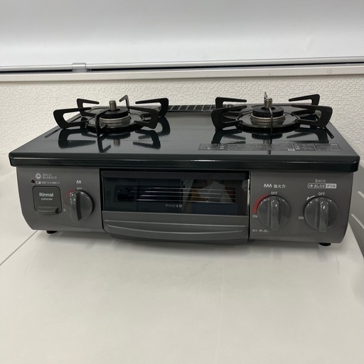 【美品】Rinnai リンナイ ガスコンロ 都市ガステーブル  都市ガス用2022年製 KSR563BKR 一人暮らし 単身者向け 中古品