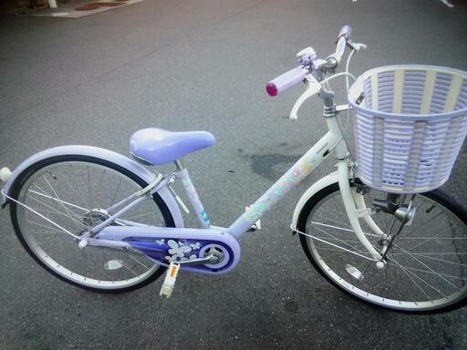 22インチ　ブリヂストン　女の子自転車　パープル　LEDライト