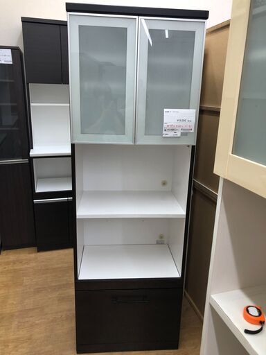 ★ジモティ割あり★  食器棚 ダークブラウン W59×D40×H181 クリーニング済み SJ7490