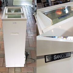 SANDEN 有効内容積42L 冷凍ショーケース PF-G057XE 2017年製 ガラス蓋仕様 冷凍ストッカー コンパクトフリーザー サンデン 札幌市 新道東店